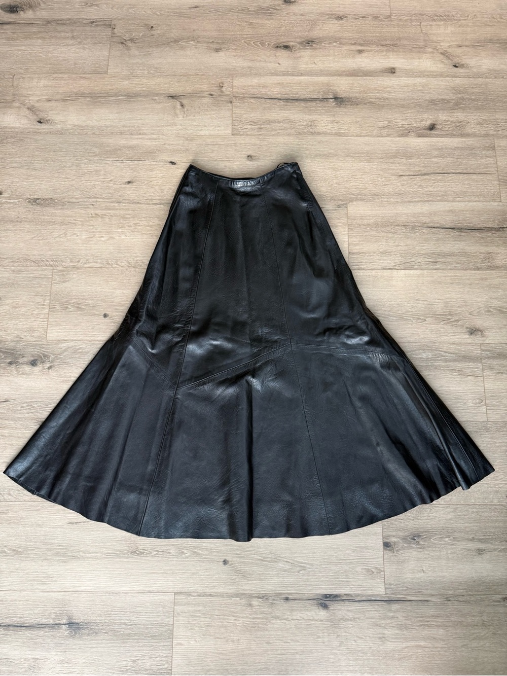 Vakko Vintage Leather Maxi Skirt
